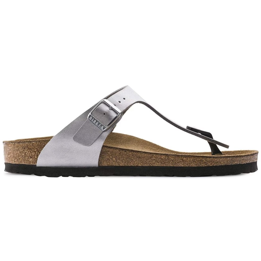 BIRKENSTOCK Gizeh Birko-Flor Metallic Silver Birko Flor Womens Size EU 35 US 4 - Picture 3 of 7